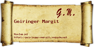 Geiringer Margit névjegykártya