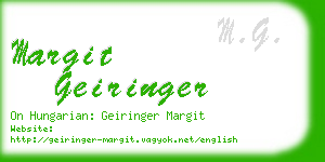 margit geiringer business card